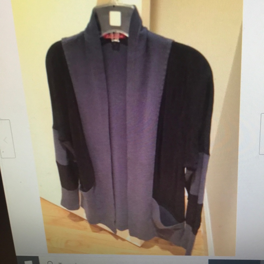 Barbara Lesser XS slate navy color block cardigan